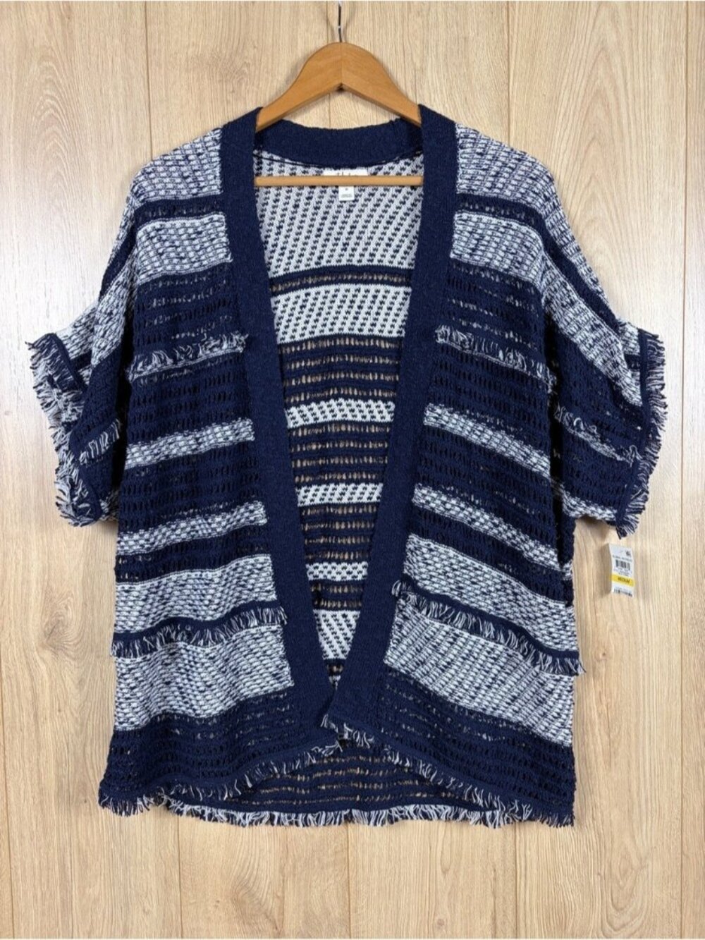 Style & Co. Boho Open-Front Fringe Cardigan Medium